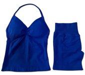 2Pcs Impact Set Women Backless Tank Tops High Waist Scrunch Seamless Shorts Gym Suit Fiess Clothes Activewear Workout Sets