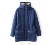 Winter coat, cotton jacket, medium length, thin waist, scarf jacket, thick women's coat