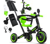 6en1 Bicicleta de Balance, Triciclo para niños de 1 año a 5 Años, Capacidad de Carga hasta 25kg, Incl. Manillar/Barra de Seguridad/Cinturón de Seguridad/Timbre/Espejo
