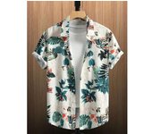 Camiseta de Verano de Playa Hawaiiana Estampado de Denim 3D para Hombres Manga Corta Transpirable