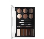 Set de polvos para cejas, 12 colores de polvos para cejas, 4 plantillas para cejas, pincel y lápiz para cejas, gel voluminizador