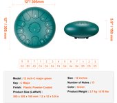 VEVOR Steel Tongue Drum,Rain Drum for Outside Garden,Tank Drum with 2 Mallets & Carry Bag, Hand Pan Drum Percussion Instrument