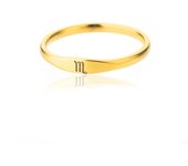 Anillo pequeño con signo del zodiaco para mujer  anillo de acero inoxidable con constelación de Color dorado  joyería de cumpleaños y Navidad  bisutería para mujer