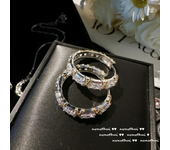 Women's Luxury 925 Sterling Silver High Carbon Diamond Rings Wedding Engagement Bands Cocktail Party Fine Jewelry Lady Gift