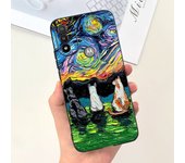 For Moto E20 Case 6.5" Soft Silicone Black Cat Moon Night Back Cases for Motorola Moto E20 Case TPU Capa Motorola E20 Bumper