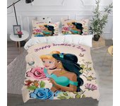 Princess Snow White Bedding Set,Cinderella Ella Bed Cover,Ariel& Aurora Bed Cover,3D Children Rapunzel Bedding Set
