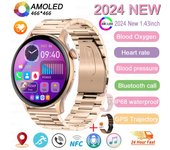 2025 NFC Relojes inteligentes mujeres 1.43" Screen Sports Fitness Tracker Heart Rate Smartwatch Bluetooth Call For Android iOS