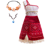 Girls Moana New Dresses Vaiana Princess Dress Kids Cosplay Costume Halloween Carnival Party Vestidos Outfits ﻿