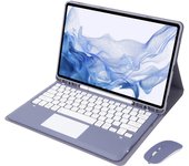 For Samsung Galaxy Tab S8 S7 Plus S7 FE 12.4 Case Pencil Holder Touchpad Wireless Bluetooth-compatible Keyboard Spanish Tec