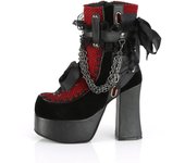 Womens Lace Up Boots,Round Toe Square Heel Chunky Ankle Boots,Punk Party Shoes