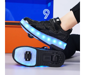 Zapatos de patín de 2 ruedas para mujer, zapatos de tendencia para niña con LED retráctil, zapatillas informales de doble propósito con ruedas