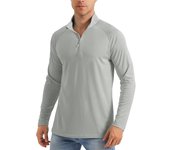 MAGCOMSEN men's long sleeve sun shirts upf 50+ tees 1/4 zip up fishing running rash guard t-shirts