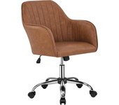 Silla de Oficina Ergonómica Reclinable Silla de Escritorio con Ruedas Giratorias de 360° Silla de Ordenador Ajustable en Altura con Asiento Acolchado Carga MAX 136 KG Blanca