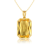 13*18mm Stone Citrine Necklace Gold Pendant For Woman Solid 925 Sterling Silver Gold Plated Luxury Jewelry Mum Gift 2025