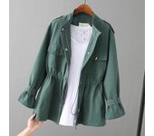 Women's medium length jacket, spring and autumn top, windbreaker