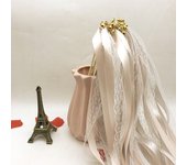 10/20/50Pcs Wedding Ribbon Wands Stick With Bell Lace Ribbon Twirling Streamers Fairy Stick Birthday Party Wedding Decoration