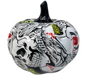 Horror Skull Halloween Pumpkin Decoration Resin Collectible Sculptures Halloween Pumpkin Desktop Ornaments for Home Decor