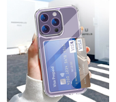 Funda de lujo para iPhone con porta tarjetas Cartera transparente con estilo para iPhone 16 Pro Max, 15, 14, 13, 12, 11, Xr, X, 8, 7 Plus