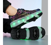 Patines de ruedas desmontables de 4 ruedas para hombre, zapatillas nuevas con LED para hombre, patines de patinaje para niños de calidad, zapatos con ruedas