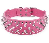 Leather Necklaces with 2 Inch Wide Heels Skulls for Medium and Large Breeds Pitbull Mastiff Boxer Bully Dog Harness