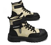 Botas de motorista para hombre, zapatos informales de punta redonda grande, transpirables, con cordones, anticolisión, nuevo diseño, Otoño e Invierno