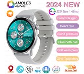 2025 Reloj inteligente For mujer Sports GPS Track Smartwatch Women 1.43 inch 466*466 HD Screen Heart Rate NFC Bluetooth Call