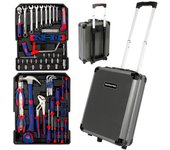 WORKPRO 111-piece Trolley Case Tool Set Aluminum Box Set Home Tool Kits