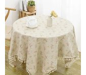 Vintage floral circular tablecloth, washable pool cover for kitchen, dining, party, picnic, and dining table decoration