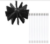 Cepillo giratorio para chimeneas, cepillo flexible de mango largo para chimeneas, herramienta de limpieza de chimeneas para paredes y techos interiores, 100 mm
