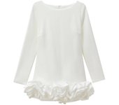 , new round n double layer wding satin ballet style long sleev dress, women's  nt mini skirt