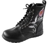 Botas cortas de cuero bordadas para mujer, zapatos planos al tobillo, deportivos, de mezclilla, estilo Chelsea, a la moda, invierno, 2023