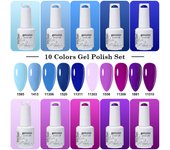 Arte Clavo conjunto esmalte uñas gel 10 piezas 354 colores gel mixto semipermanente barniz arte LED gel ultravioleta empapado