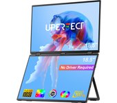 UPERFECT Portable Monitor for Laptop 18.5" 1080P Extender Dual Screen with Stand & VESA 360° Folding Stacked