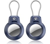 Apple AirTag Holder, 2 Pack AirTag Keychain Holder with Wire Cable - Robust & 360° Protective Secure AirTag Holder for Luggage, Backpack, Keys, Pets, AirTag Case AirTag Accessories for Travel