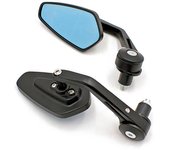 Universal Motorcycle Aluminum RearView Black Side Rearview Mirrors Blue Anti-glare Mirror Cafe Racer Mirrors for Harley Davidson