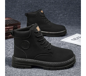 Botas altas informales Retro para Hombre, Botas gruesas de ruibarbo para invierno, botines de motocicleta con cordones, calzado de trabajo, Botas para Hombre