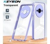 KEYSION Shockproof Armor Clear Case for Xiaomi Redmi A3 Transparent Soft TPU Silicone+PC Phone Back Cover for Redmi A3