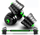 Mancuernas-Ajustables, Juego de Pesas con Barra Libremente Combinable, 10/15KG 2 En 1 Kit de Levantamiento de Pesas para Gimnasio en casa, Pesos Fitness para Hombres/Mujeres