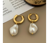 French Elegant Tulip Bouquet Imitation Pearl Drop Earrings for Women Gold Color Light Luxury Metal Jewelry Female Accessories
