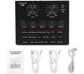 Mezclador Lixing V8 V8S, micrófono de diadema externo USB, webcasting, tarjeta de sonido personal en directo para ordenador móvil