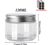 50pcs/Lot 30/50/60/80/100/120/150ML Storage Jars Empty Plastic Jar With Aluminum Lid Cosmetic Containers Face Cream Sample Pot