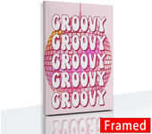 Pink Disco Ball Dance Floor Party Fashion Poster with Frame Retro Wall Art Picture Canvas Painting for Club Bar Room Home Decor