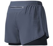 Shorts De Correr Para Hombre 2 En 1 Secado Rápido Entrenamiento De Gimnasio Fitness Running Pantalones De Verano Shorts Deportivos Con bolsillos exteriores
