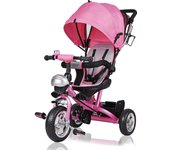Triciclo Evolutivo Bicicleta Niños Carga Máxima 30Kg Cochecito Bebe Pedales Reposapiés Barra de Empuje Techo Plegable Portavasos