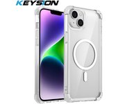 KEYSION Transparent Case for iPhone 15 Pro Max 15 Plus Shockproof Phone Back Cover for iPhone 14 13 12 Pro Max