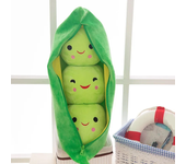 Almohada para dormir con forma de guisante, juguete de peluche con forma de guisante y frijol, regalo creativo para vacaciones, se puede limpiar, muñeco de planta relleno desmontado, 1 ud.