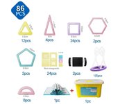 86pcs Magnetic Tiles Magnet Building Blocks Designer Set Educational Constructor Toys For Children Kids Game Girls Set Gifts