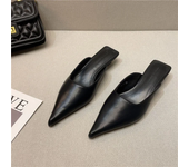 Zapatillas de tacón bajo para mujer, zapatos informales con punta cerrada, sandalias de estilo callejero, mocasines sin cordones