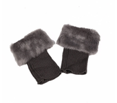 Women Winter Plush Knitted Leg Cover Knitted Boot Cuffs Fur Knit Crochet Toppers Trim Socks Leg Warmer Socks Cuffed Boots Cover