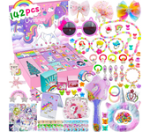 Calendario de Adviento para niñas, 2024, 142 piezas regalos de unicornio,para adolescentes, pequeñas, accesorios para el cabello